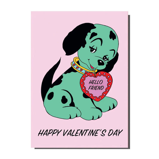 Hello Friend Kitsch Valentines Day Card by Bite Your Granny