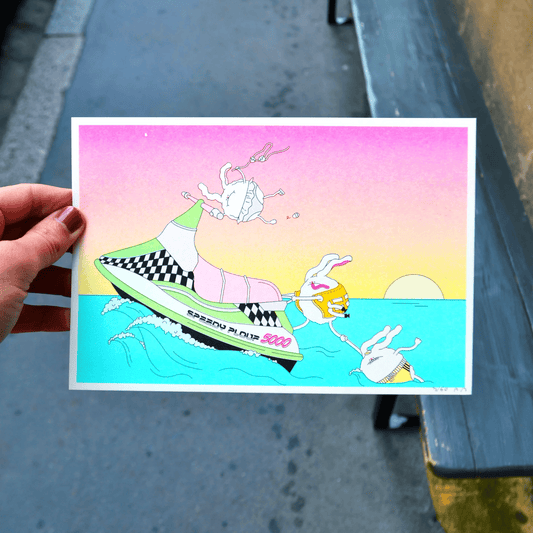 Jetski - A5 riso print by Alice Monvaillier