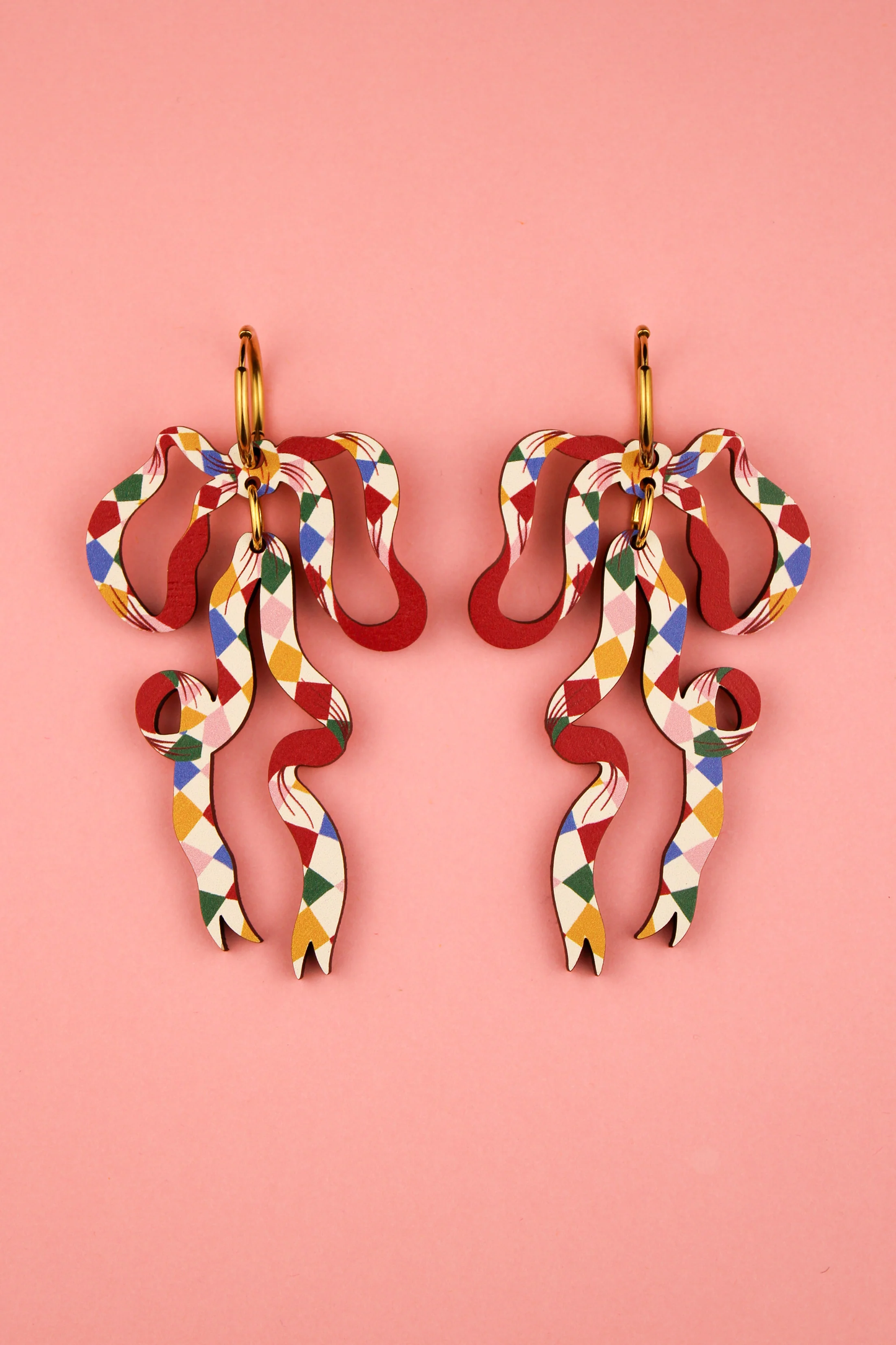 Harlequin Bow Earrings by Misfit Makes