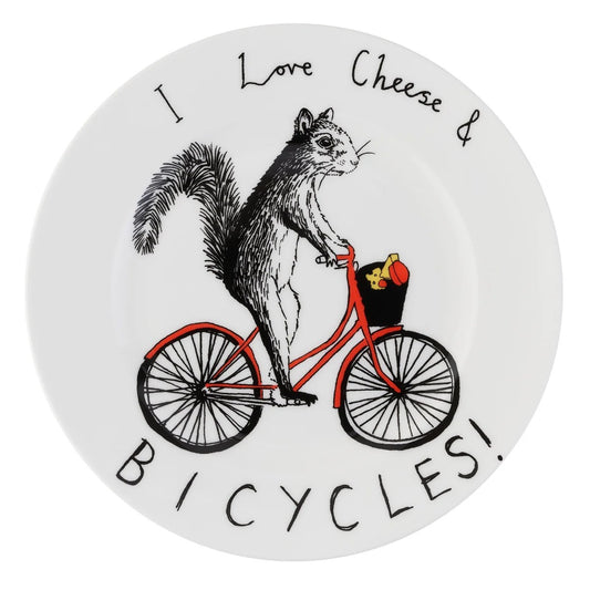 'I Love Cheese & Bicycles' Side Plate by Jimbobart