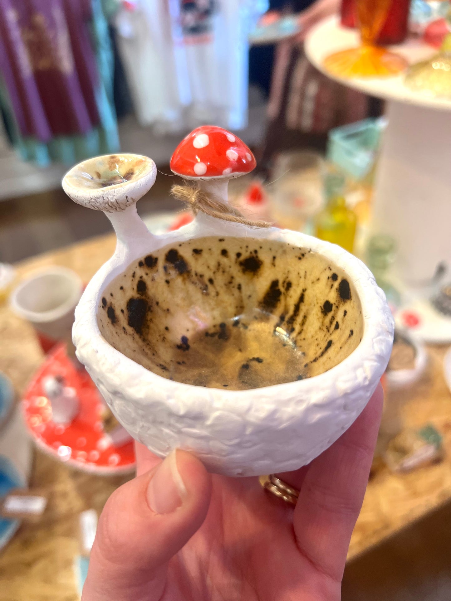 Toadstool Ceramic Trinket Bowl By Pixies Pottery