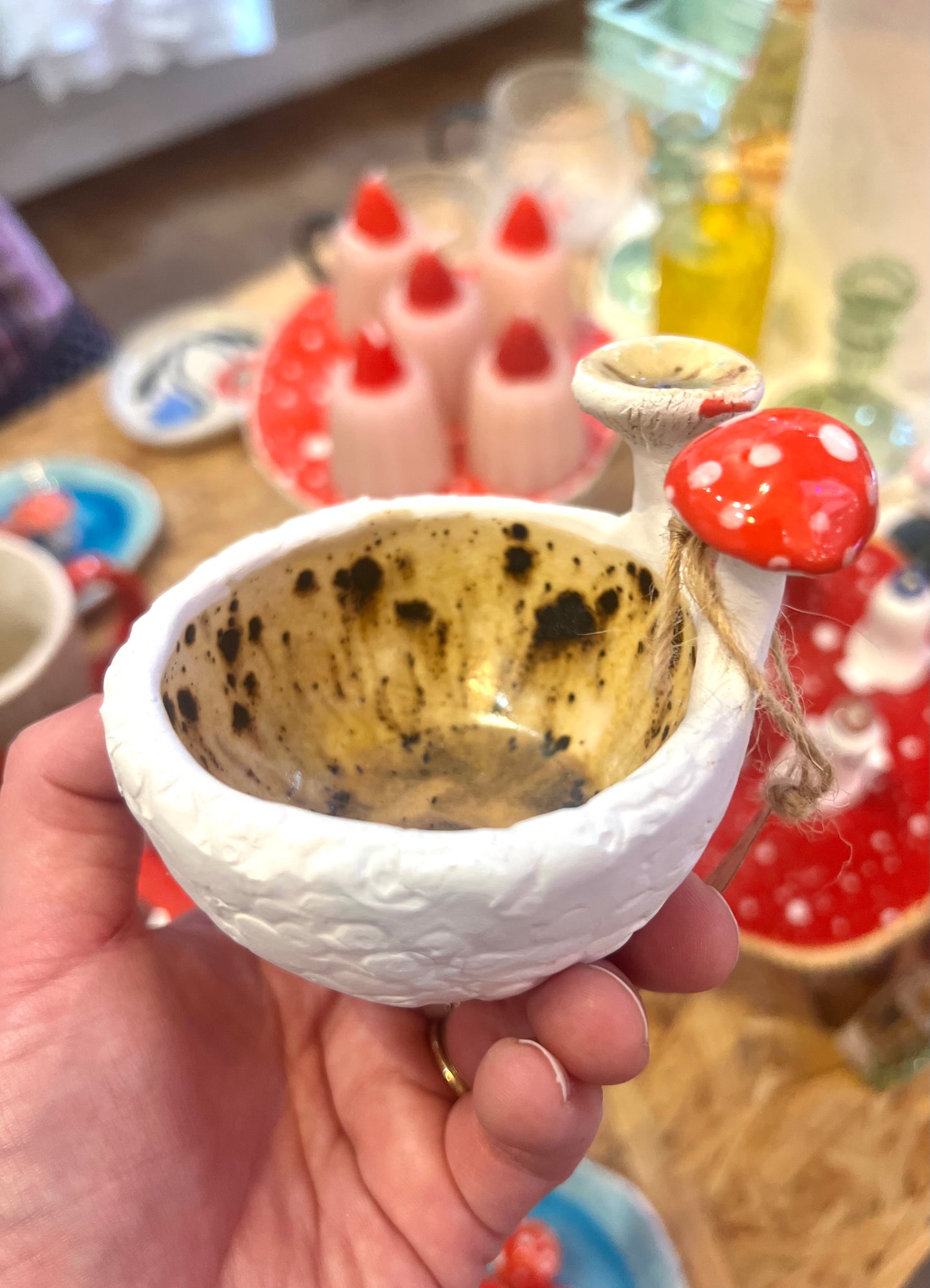 Toadstool Ceramic Trinket Bowl By Pixies Pottery
