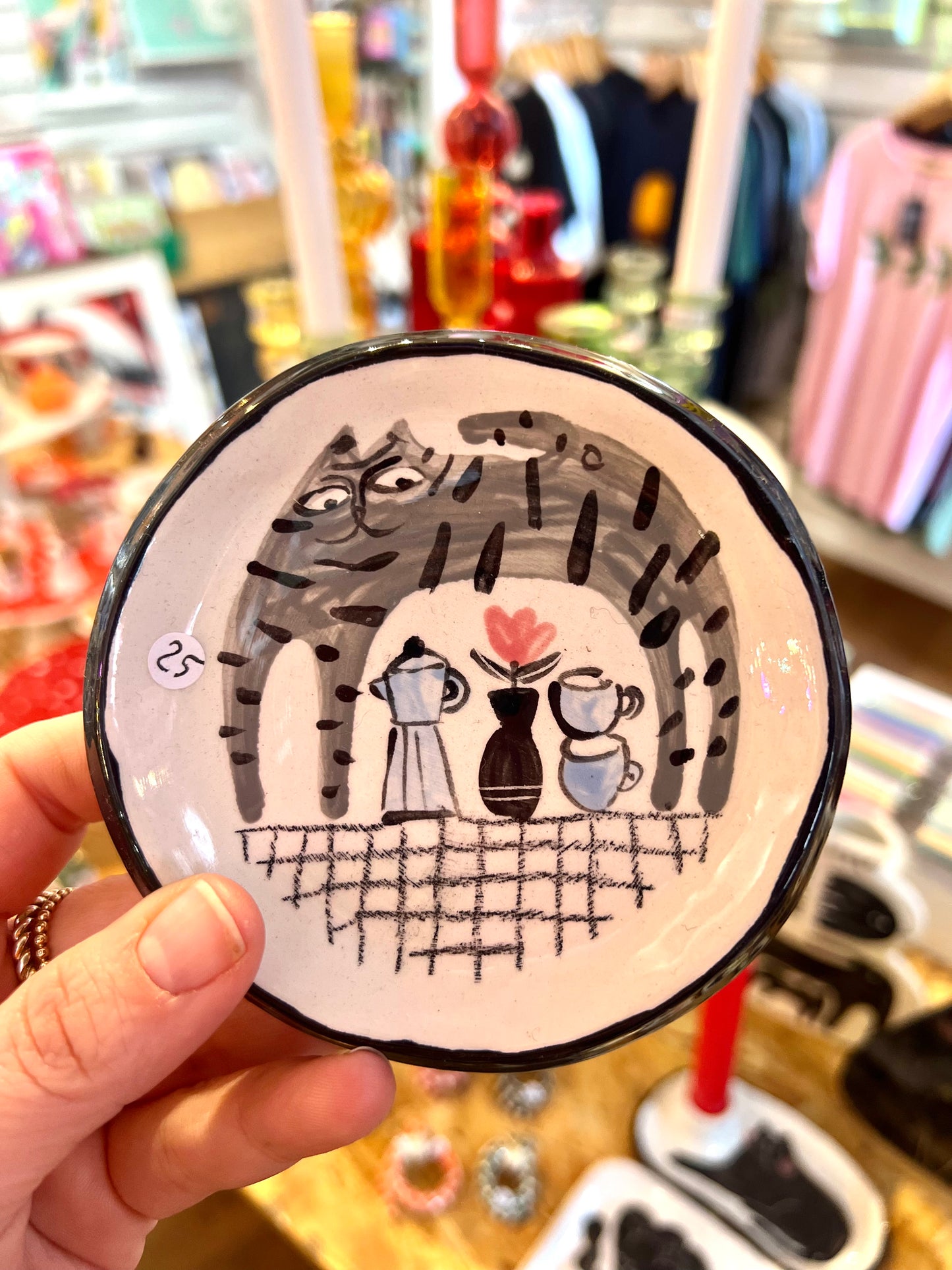 Ceramic Trinket plate with Cat by Anna Soba