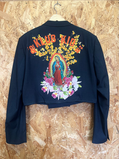 Upcycled Cropped Blazer With Pins,  Patches And Pigeon by Snacks
