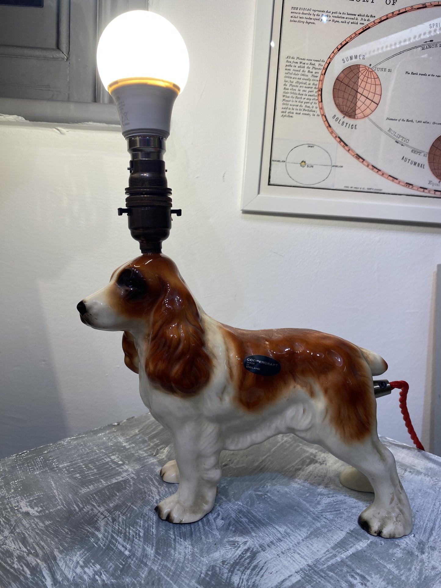 Cocker Spaniel Dog Ceramic Vintage Lamp by Lost & Foundry