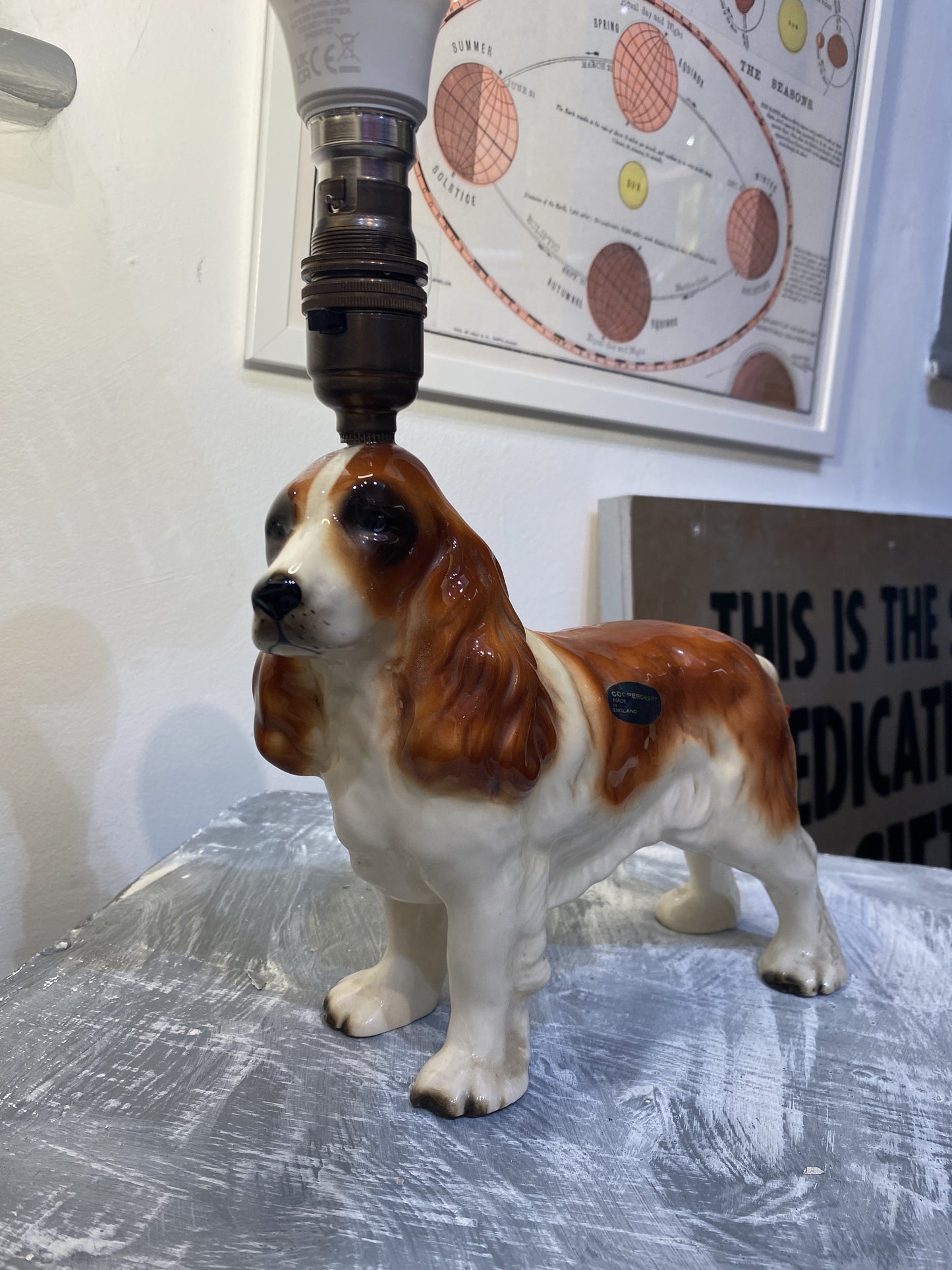 Cocker Spaniel Dog Ceramic Vintage Lamp by Lost & Foundry