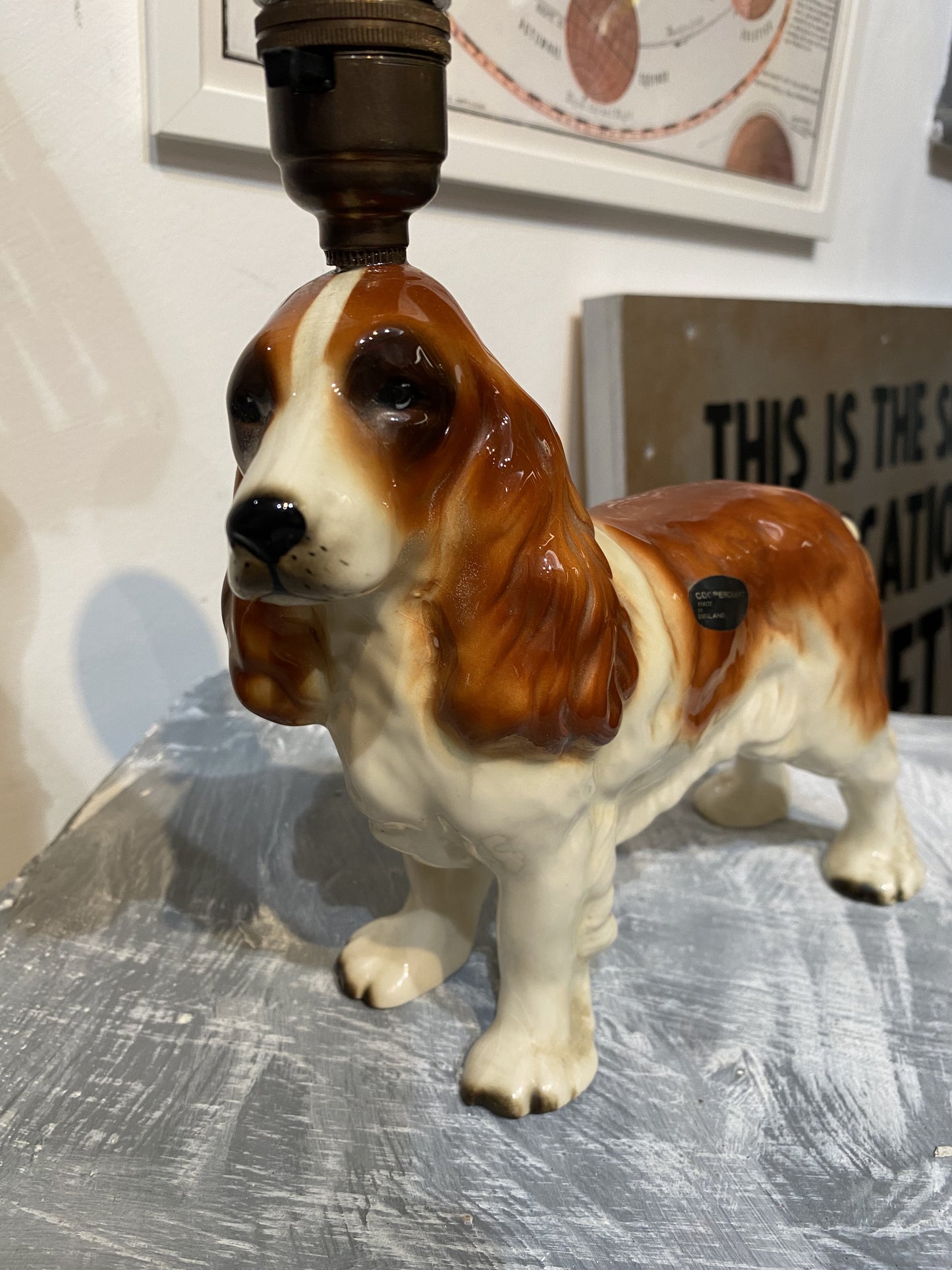 Cocker Spaniel Dog Ceramic Vintage Lamp by Lost & Foundry