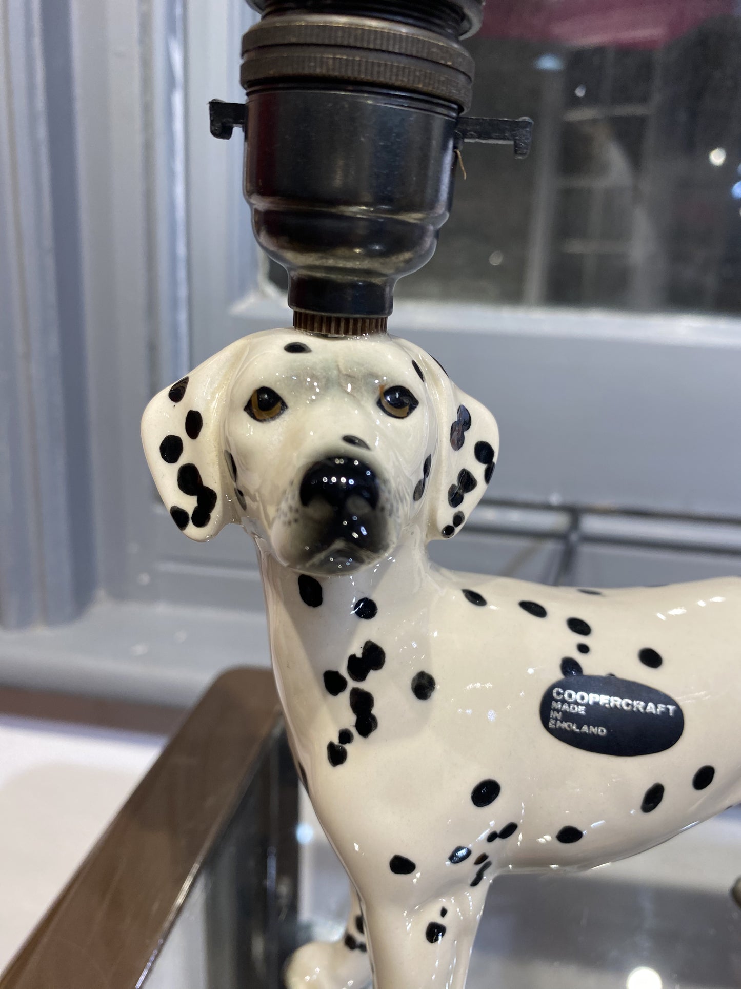 Dalmatian Dog Vinatge Ceramic Lamp by Lost & Foundry