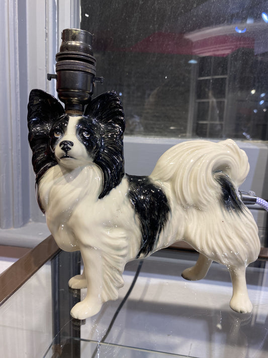 Papillon Dog Ceramic Vintage Lamp by Lost & Foundry