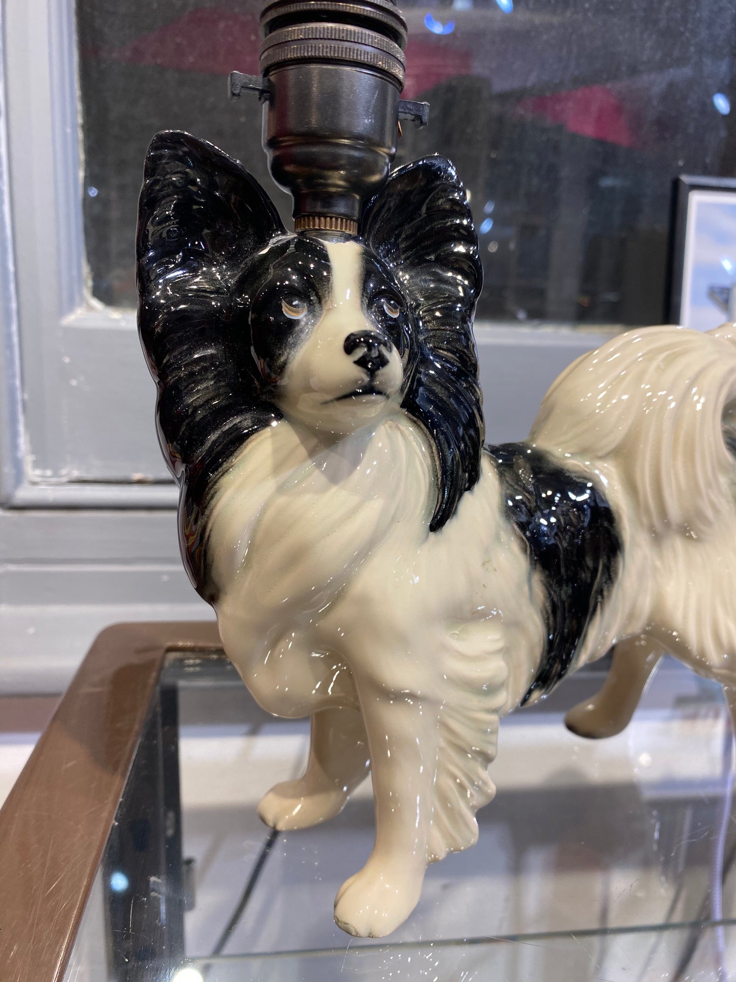 Papillon Dog Ceramic Vintage Lamp by Lost & Foundry