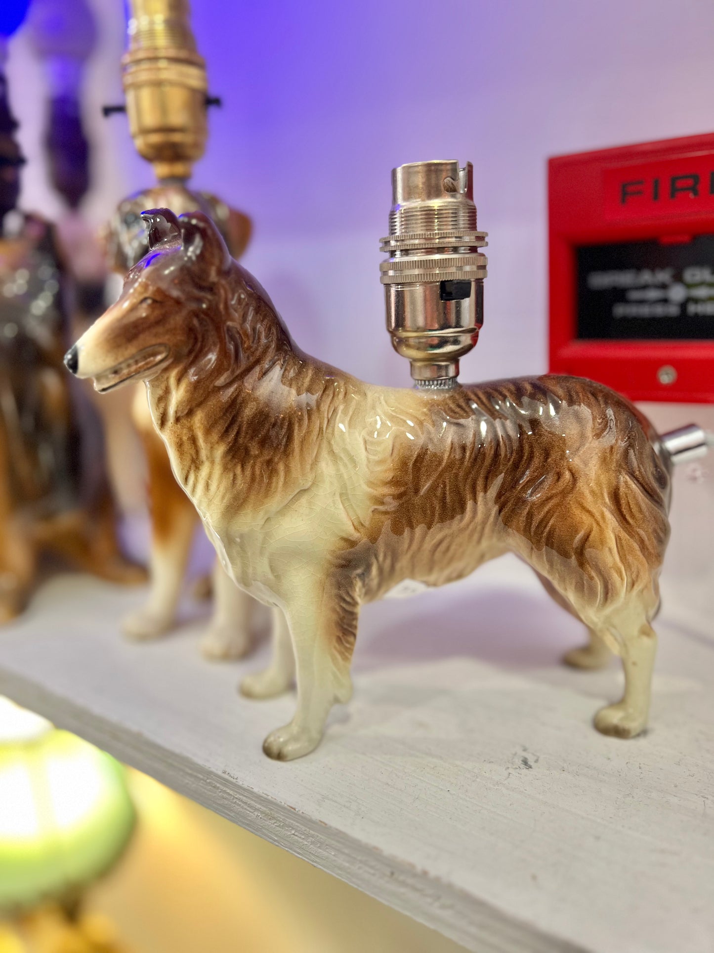Rough Collie "Lassie" Ceramic Vintage Lamp by Lost & Foundry