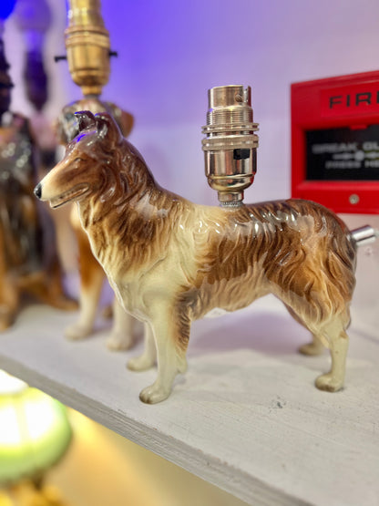 Rough Collie "Lassie" Ceramic Vintage Lamp by Lost & Foundry