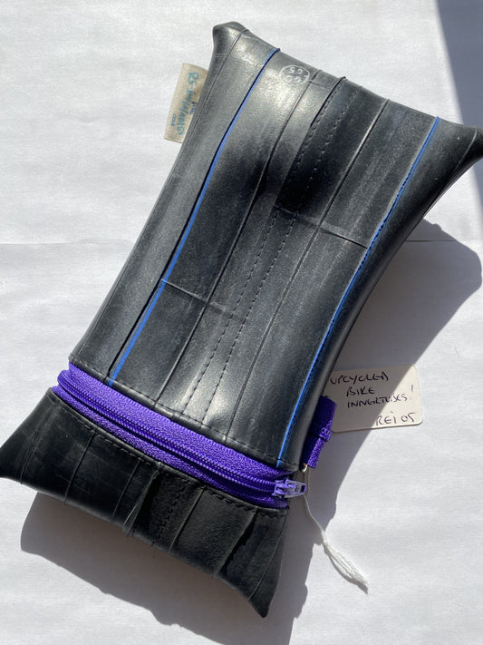 Zipper Pouch/Pencil Case recycled bicycle inner tube by Re-Inflatables