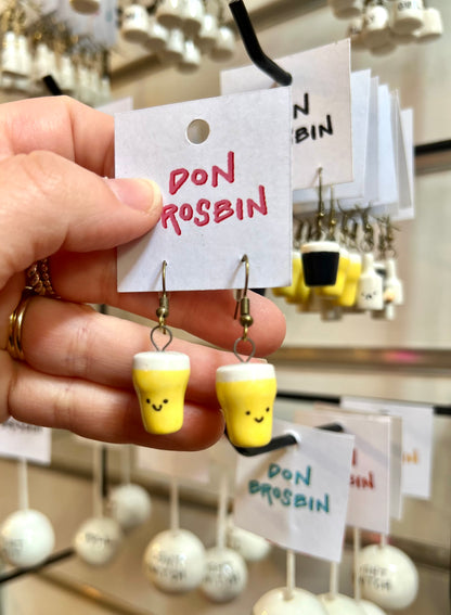 Beer Handmade Ceramic Earrings By Don Brosbin