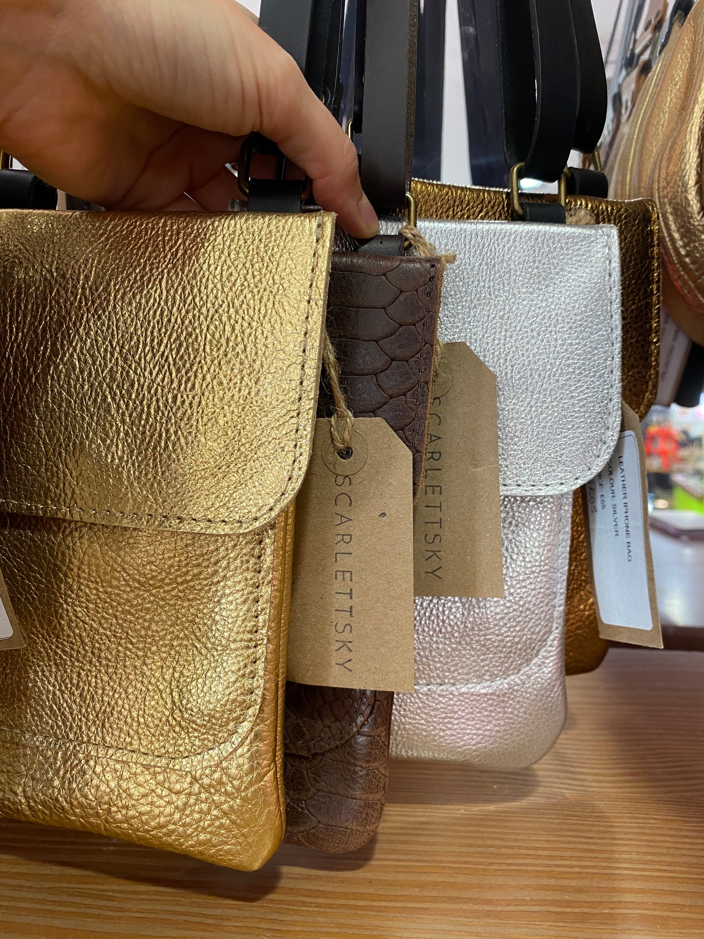 Leather Crossbody Smartphone Bag by ScarlettSky