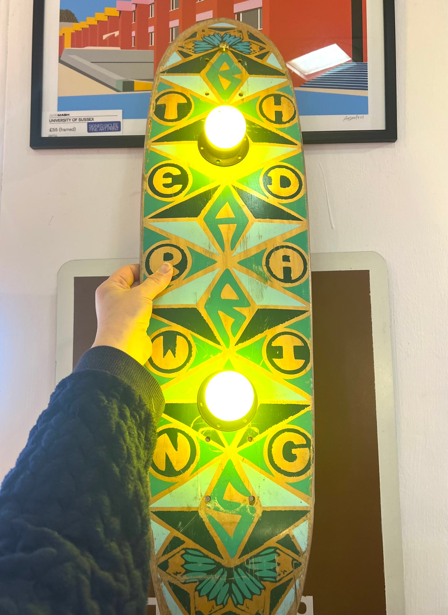 Skateboard  Lamp by Lost & Foundry