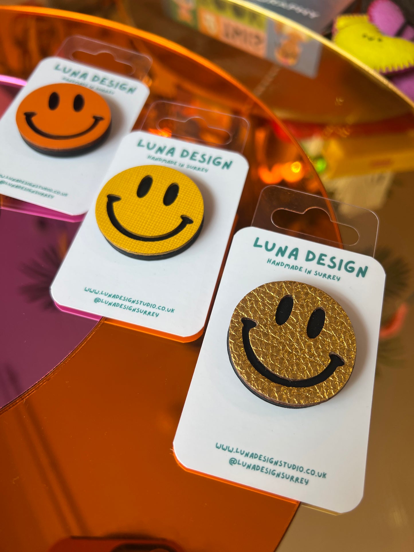 Smiley Brooch By Luna Design