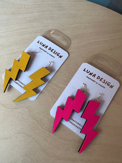 Large Leather Lighting Bolts   By Luna Design
