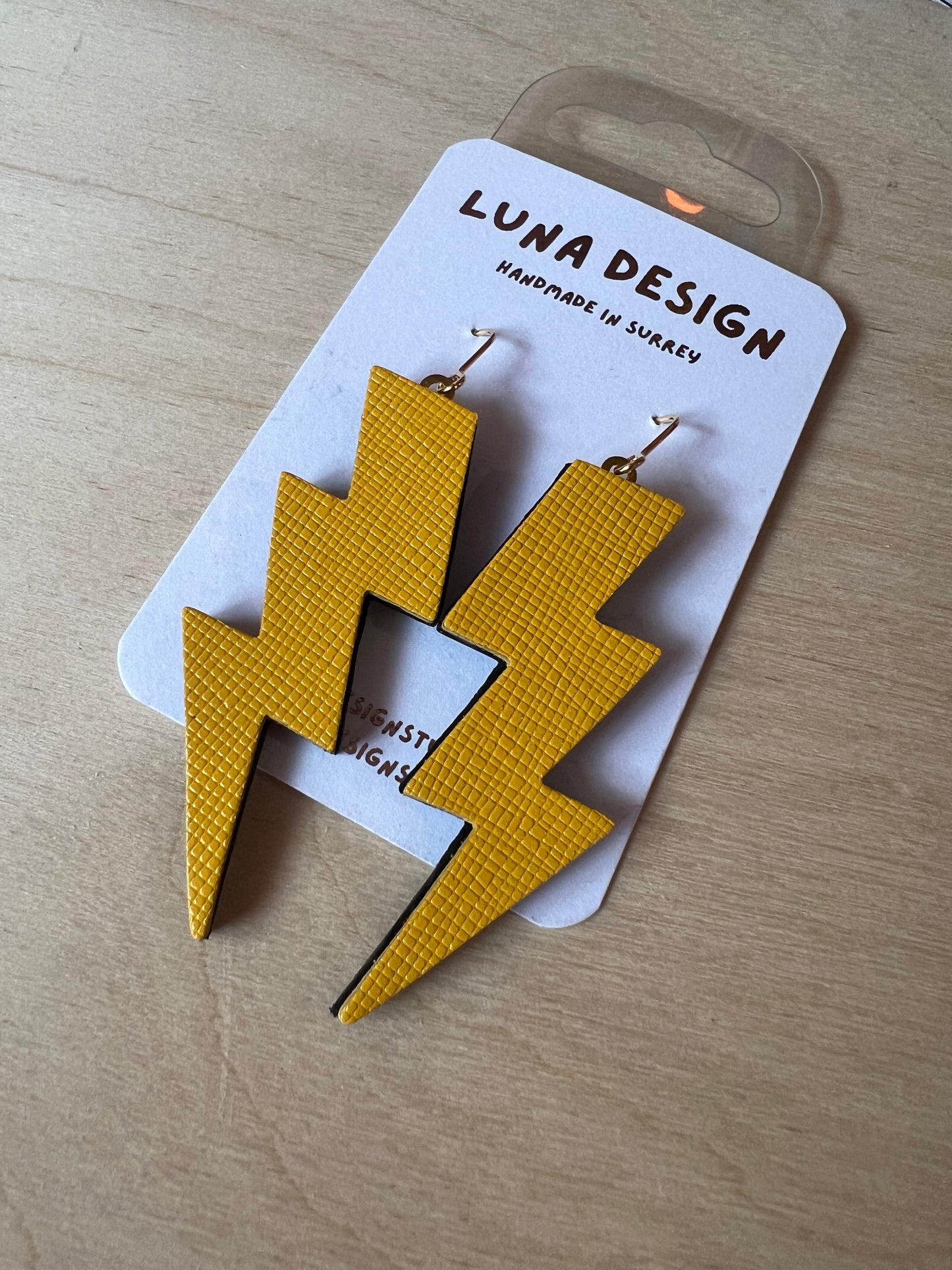 Large Leather Lighting Bolts   By Luna Design