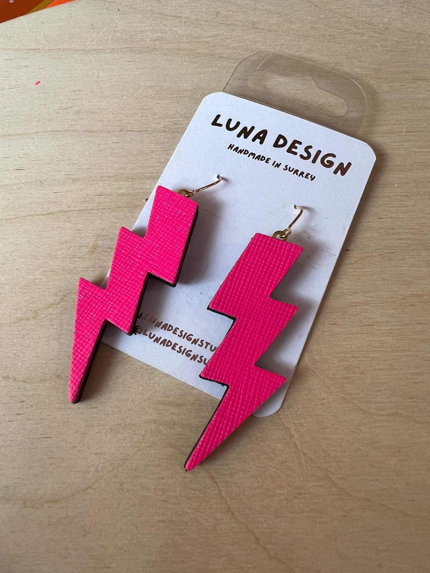 Large Leather Lighting Bolts   By Luna Design