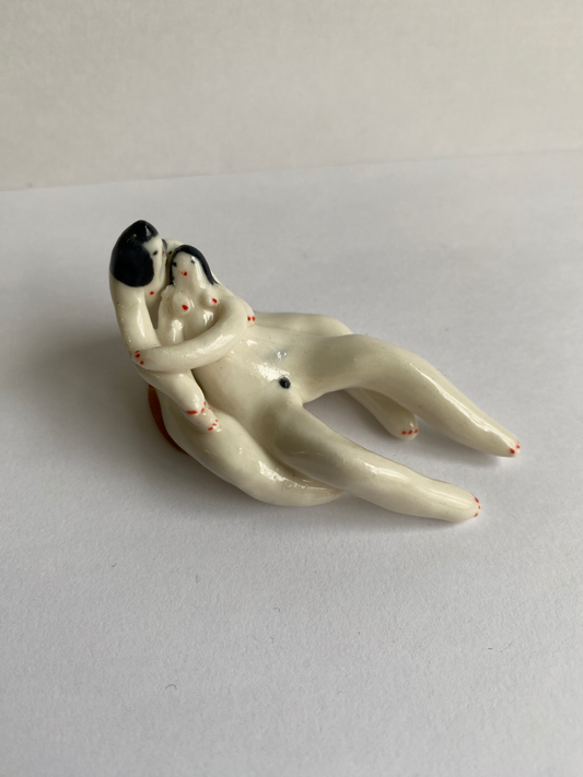 Porcelaine tiny ladies hug by Rebecca Edelmann Ceramics