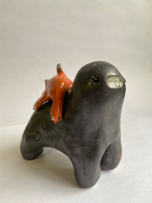 Black Metallic Ceramic Teethie by Rebecca Edelmann ceramics
