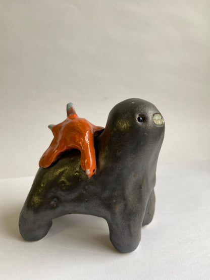 Black Metallic Ceramic Teethie by Rebecca Edelmann ceramics