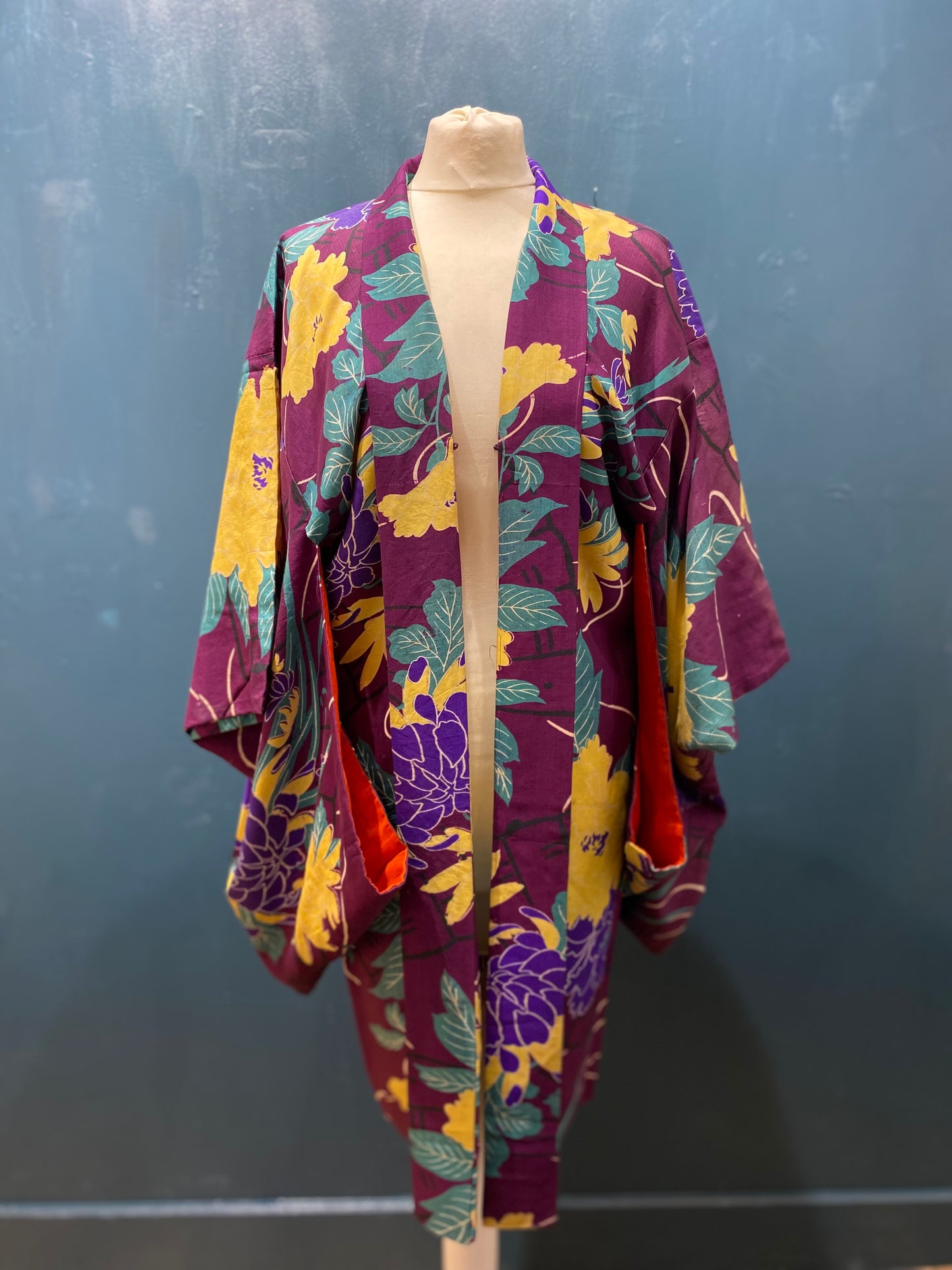 Japanese Vintage Floral Kimono Haori 100% Silk by Kimono Lab