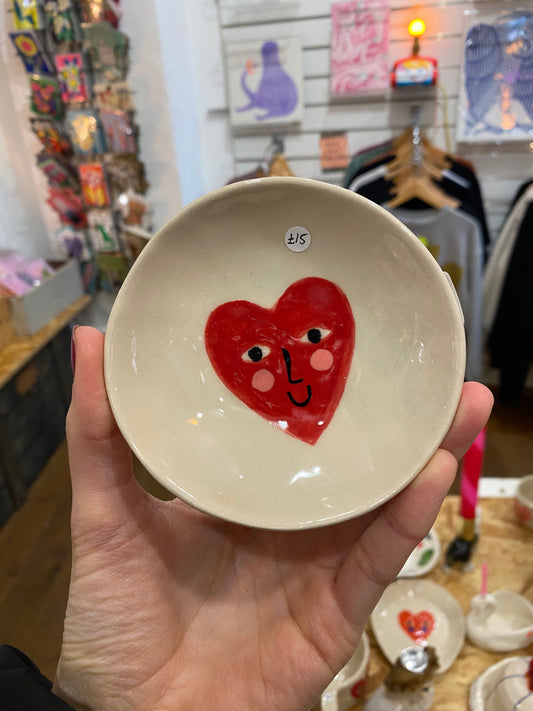 Ceramic trinket bowl Red Heart by LiliToth