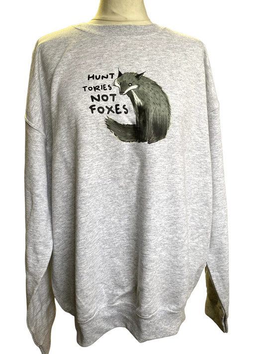 Hunt tories not foxes Grey Sweater by Daze Made