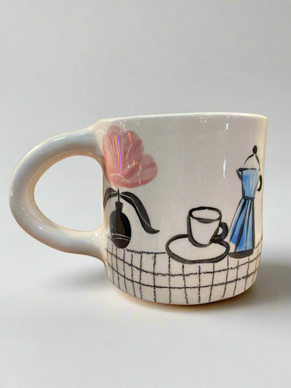 Ceramic Mug Morning Coffee Cat by Anna Soba