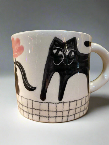 Ceramic Mug Morning Coffee Cat by Anna Soba