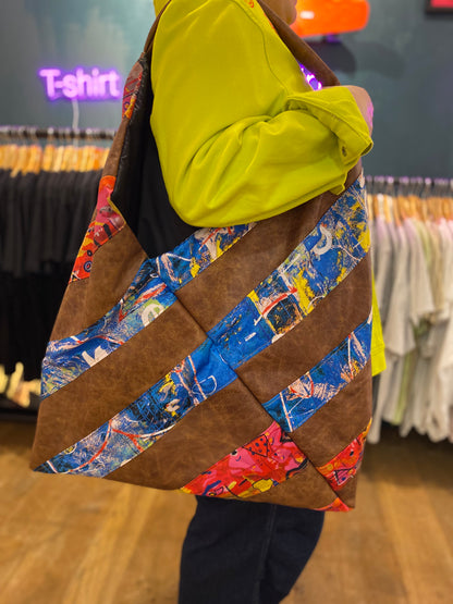 Leather Bag Print on Upcycled polyester by RELAB