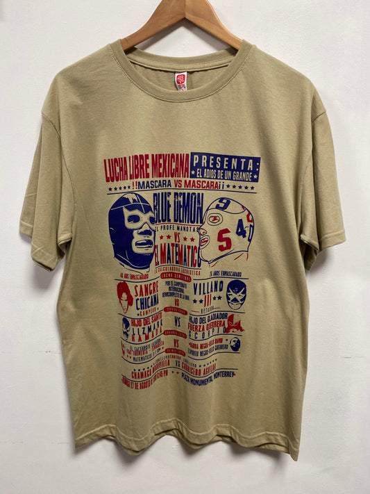 Luchia Libre Mexicana Graphic Sand Tshirt by Stanley Road