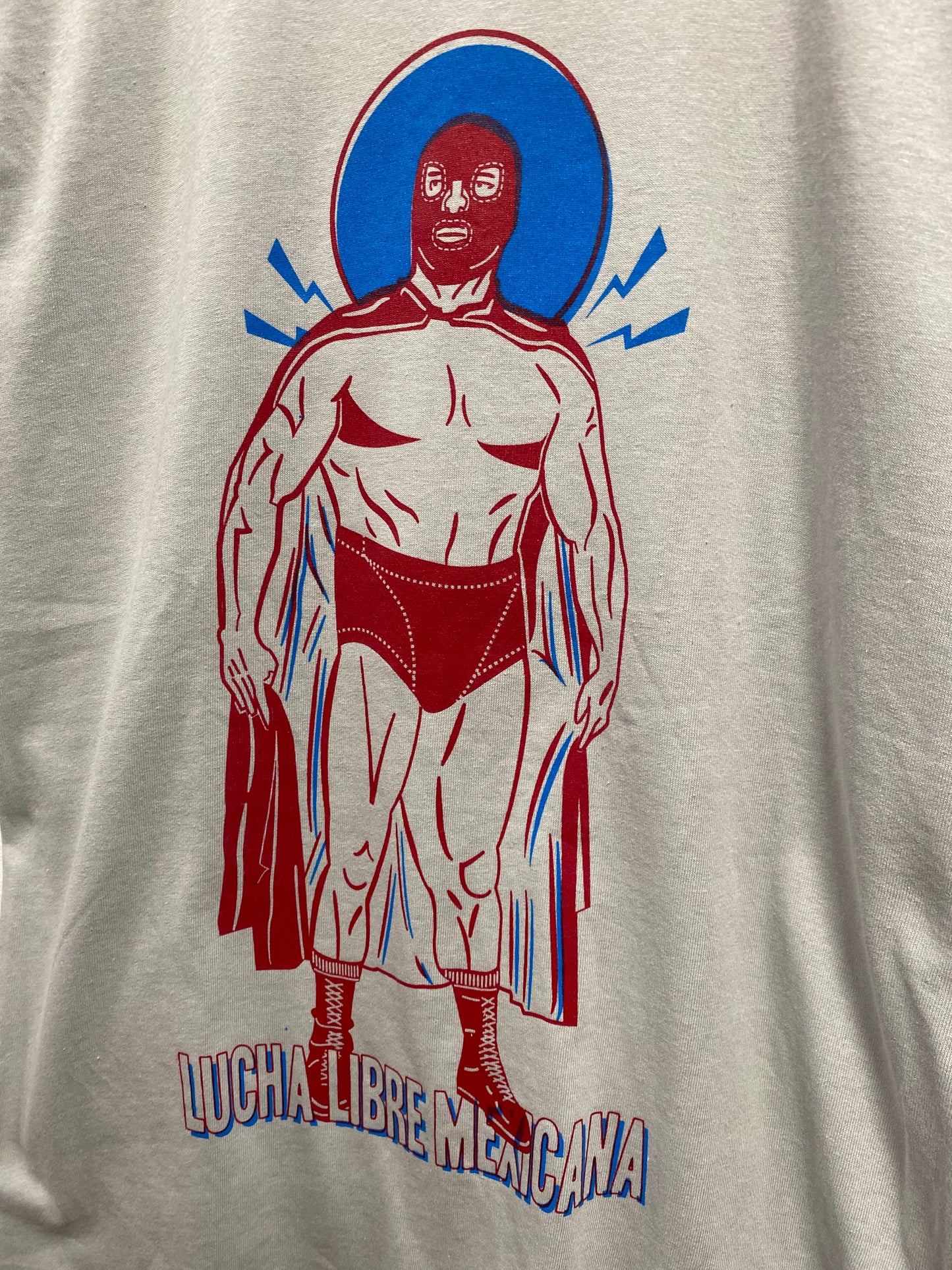 Mexican Wrestler Light Blue Tshirt by Stanley Road