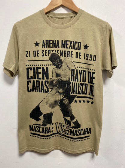 Arena Mexico Mascara Graphic beige Tshirt by Stanley Road