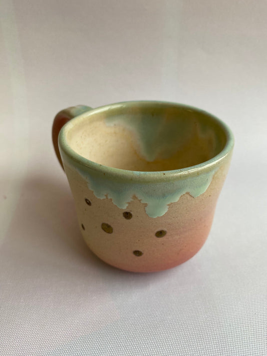 gradient Mint Green to Pink Ceramic Mug by Victoria Loyola