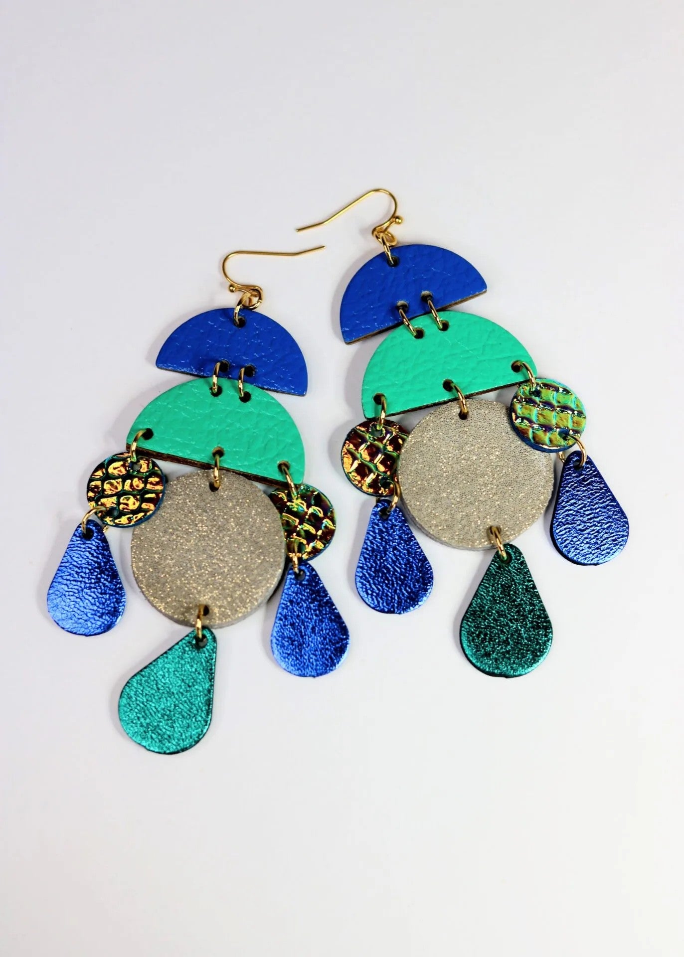Turquoise And Blue Sparkles Earrings By Hummingbird Archives