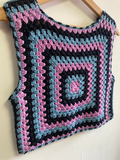 Handmade Purple n black crochet vest by HoleyCow
