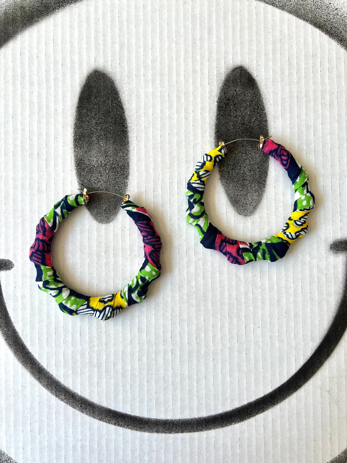 Big Handmade Colourful Wrapped Earrings by Gangster Wraps