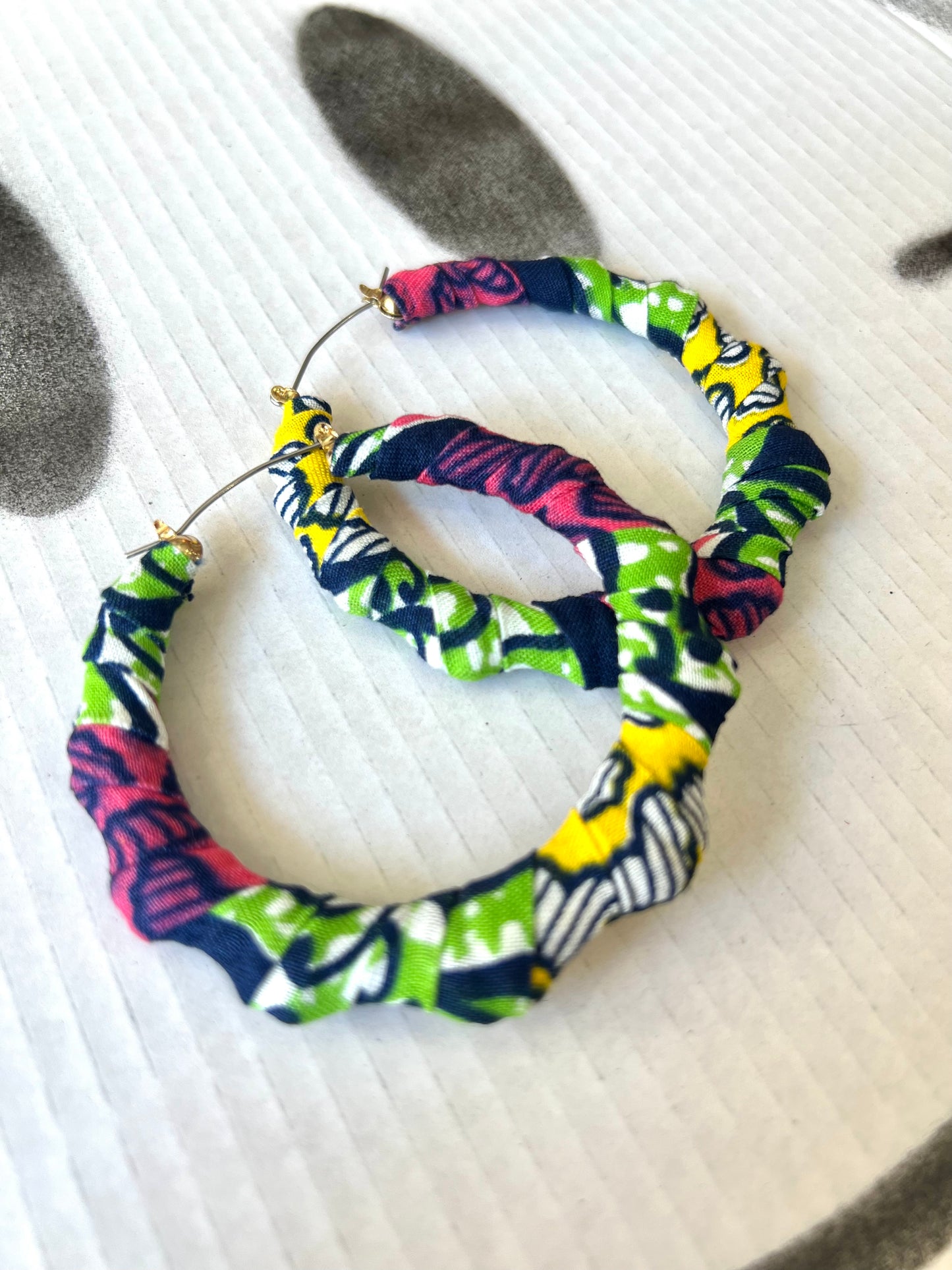 Big Handmade Colourful Wrapped Earrings by Gangster Wraps