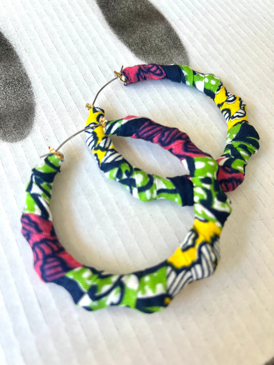 Big Handmade Colourful Wrapped Earrings by Gangster Wraps