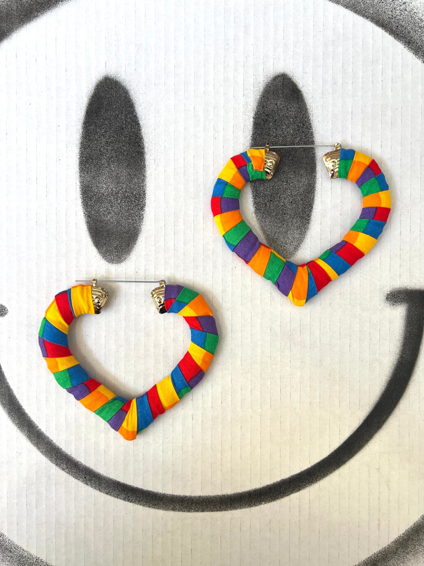 Big Handmade Colourful Wrapped Earrings by Gangster Wraps