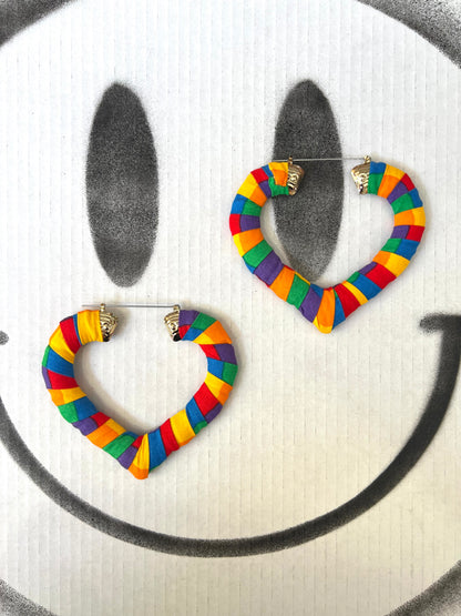 Big Handmade Colourful Wrapped Earrings by Gangster Wraps