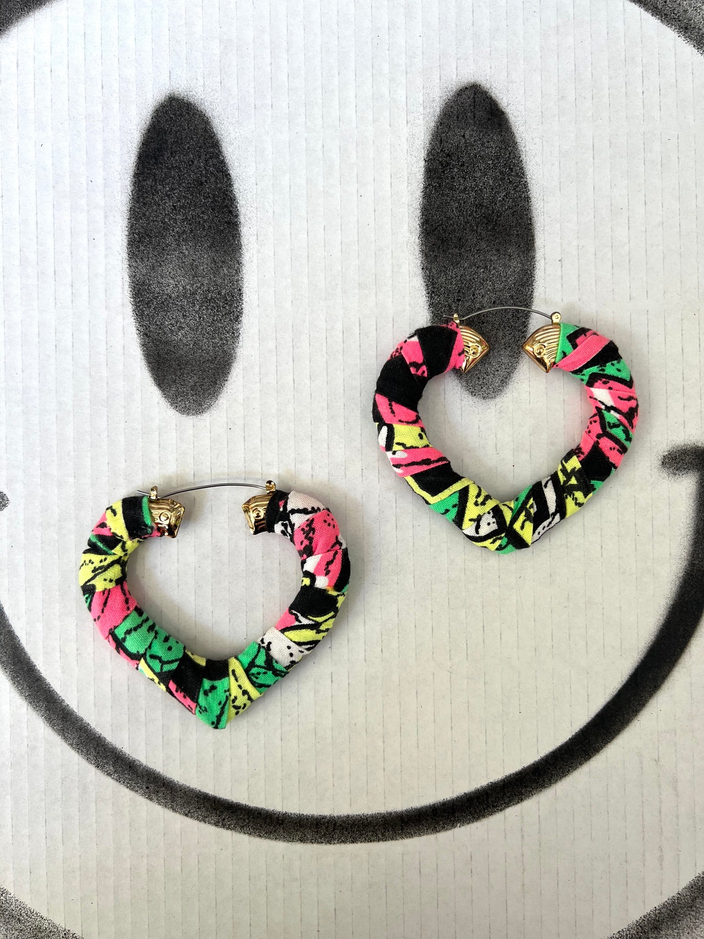 Big Handmade Colourful Wrapped Earrings by Gangster Wraps