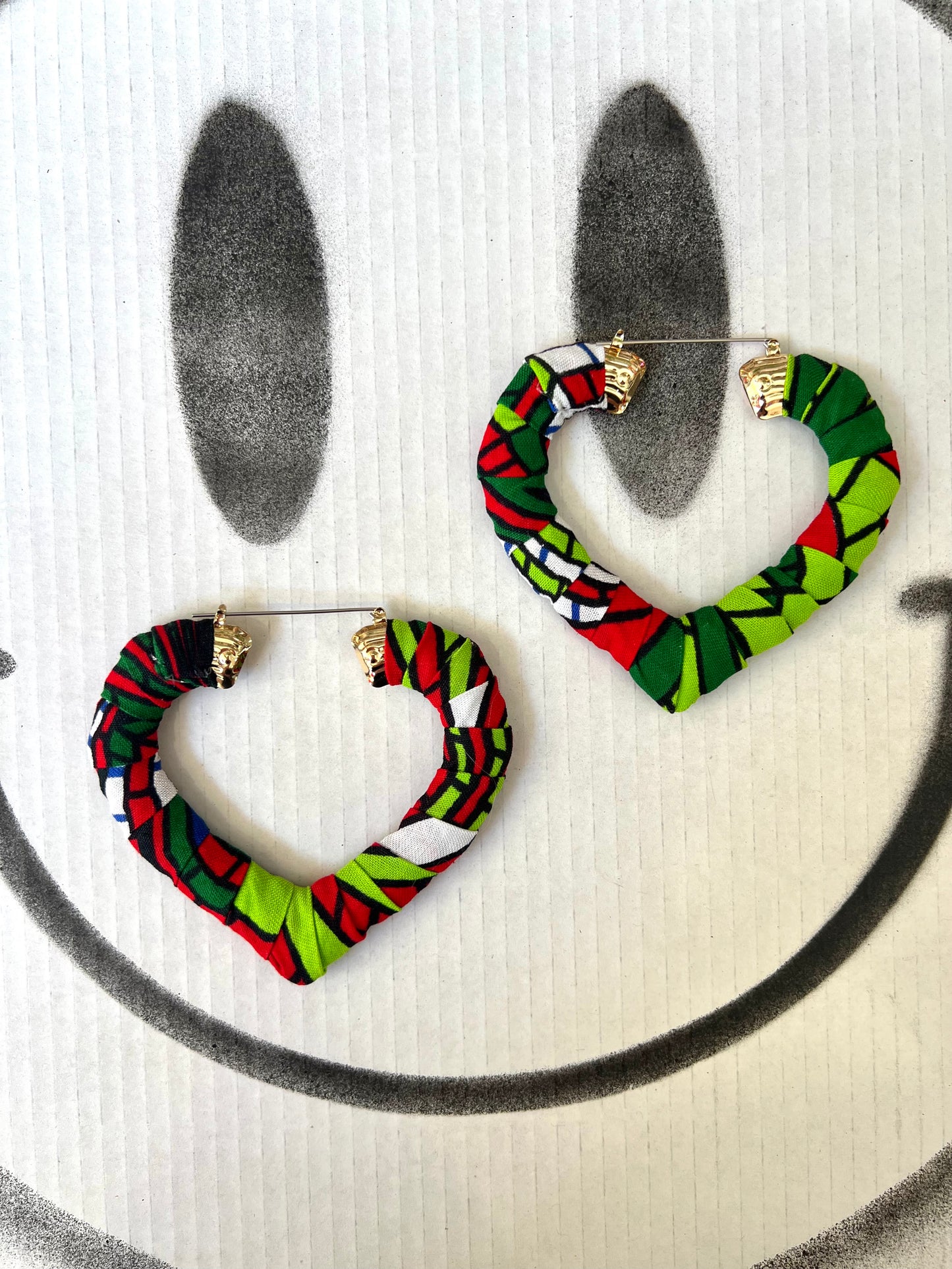 Big Handmade Colourful Wrapped Earrings by Gangster Wraps