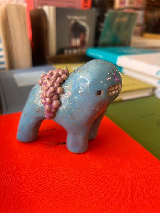 Ceramic Teethie Figure With Grapes by Rebecca Edelmann