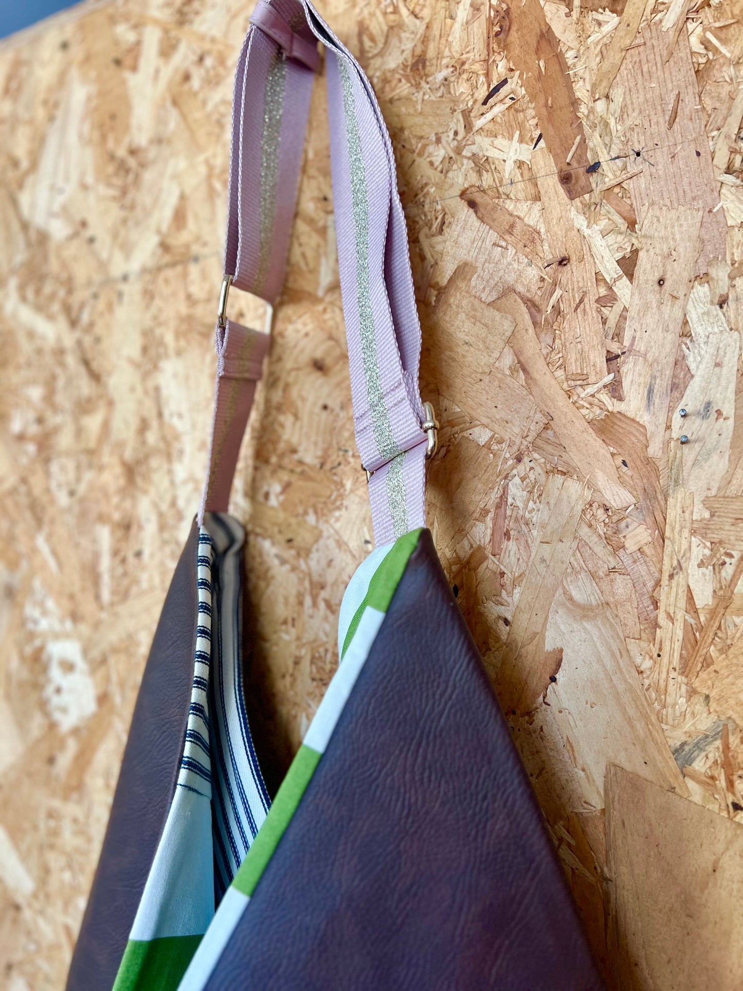 Extra Large Brown Handmade Faux Leather Bag by RELAB