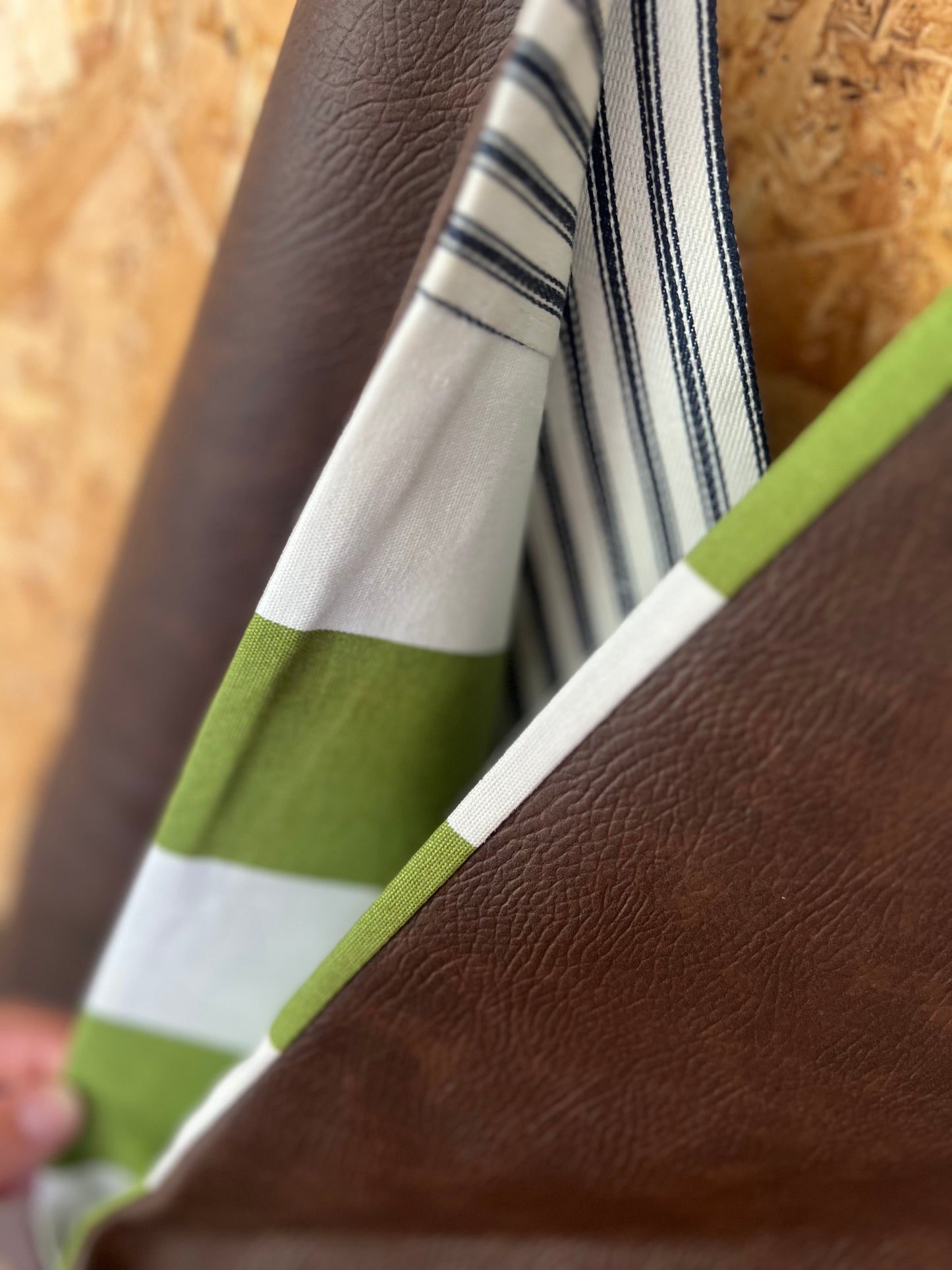 Extra Large Brown Handmade Faux Leather Bag by RELAB