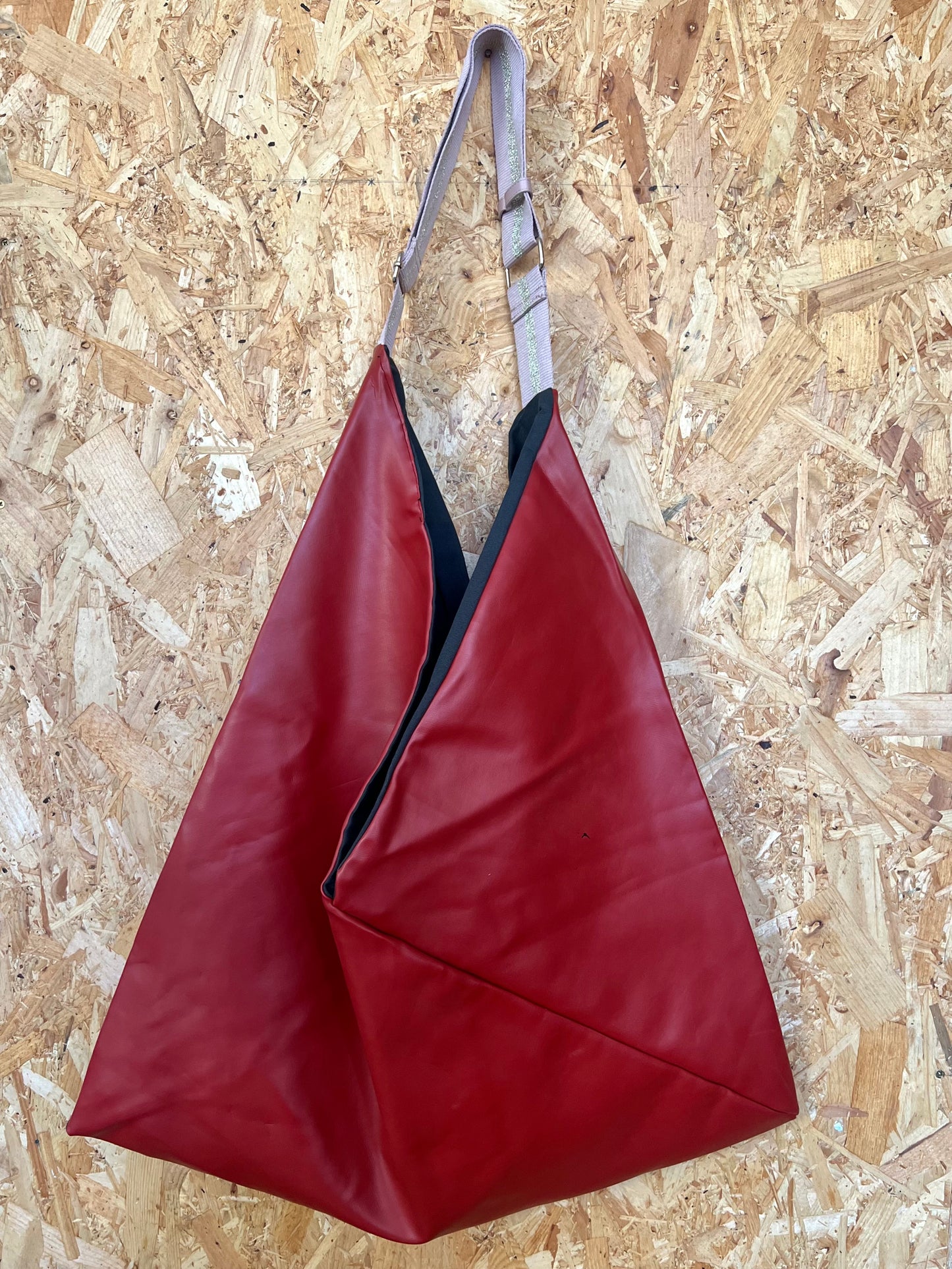 Extra Large Handmade Faux Leather Bag by RELAB